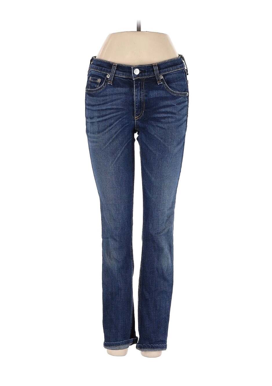 rag & bone/JEAN Mid-Rise Skinny Jeans in Hampstead Wash, Size 27
